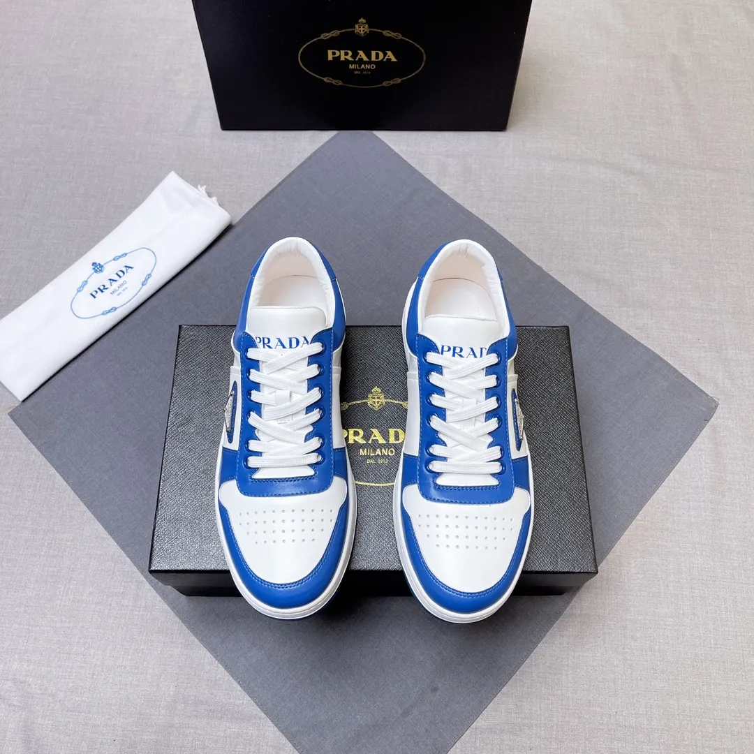 P380 Prada Prada's new men's leather sneakers, the highest version on the market, any comparison is welcome🆚! The original leather has excellent texture and is super high-end! Fetal sheep net lining imported from Italy, removable pad! Luxurious materials and fine workmanship, highly recommended! Code number 38-45 No. 058
